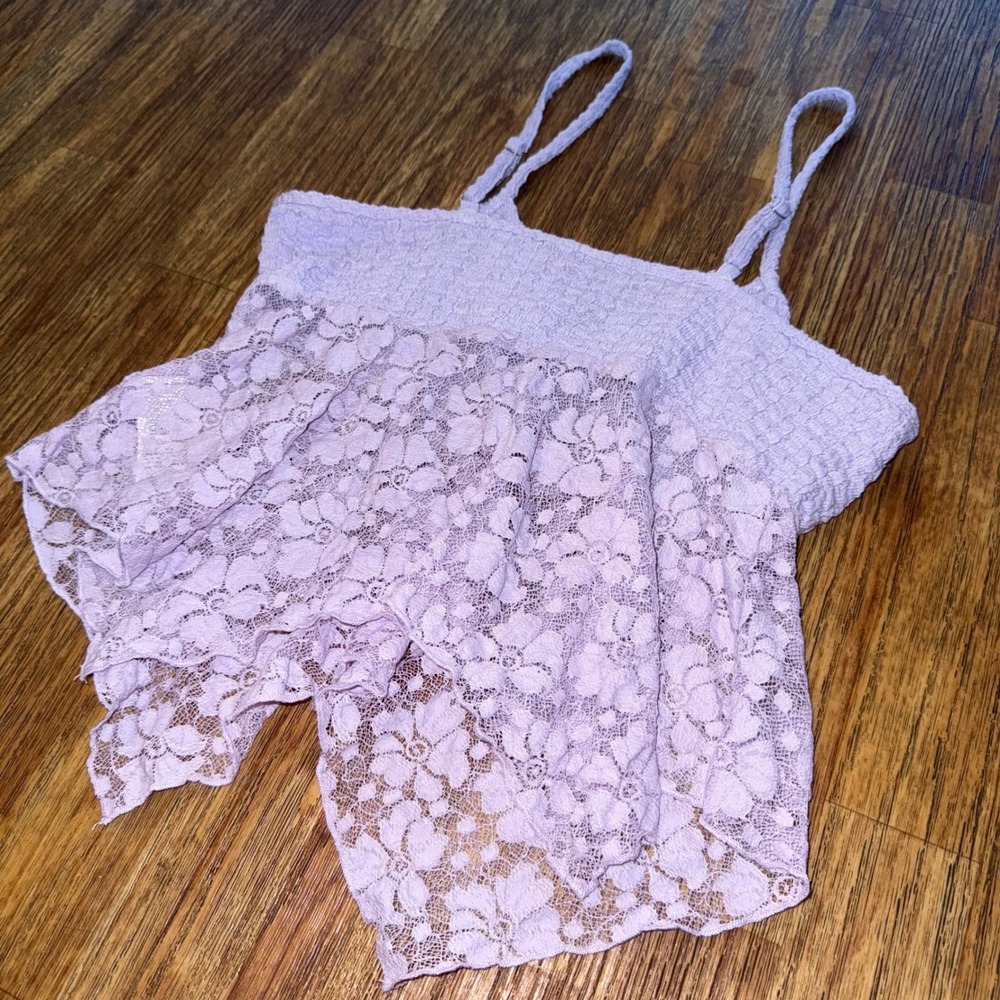 Edikted Top Spaghetti Strap Lavender Lace Babydoll Cami S Y2K Style Fairy Grunge - Picture 6 of 9